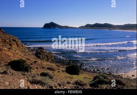 `Ensenada de los Genoveses´cove.Cabo de Gata-Nijar Natural Park. Biosphere Reserve, Almeria province, Andalucia, Spain Stock Photo